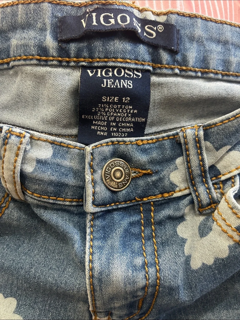 VIGOSS Y2K Vibes Daisy Flower Skinny Jeans